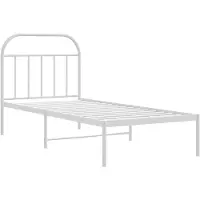 vidaXL Cadre de lit avec tête de lit en métal blanc 90x190 cm