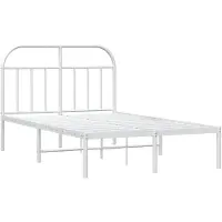vidaXL Cadre de lit avec tête de lit en métal blanc 120x190 cm