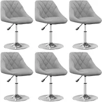 vidaXL Chaises de salle à manger 6 pcs. Pivotant Gris clair Velours