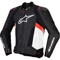 Alpinestars Veste combi cuir Alpine Missile V3 Noir/Blanc/Rouge néon 48 hommes