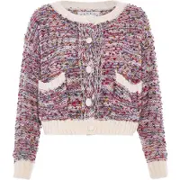 Tanuna Cardigan beige clair / jaune / vert / rouge