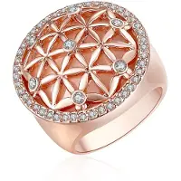 Lulu & Jane Bague or rose / transparent