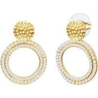 Lulu & Jane Boucles d'oreilles jaune d'or / blanc perle