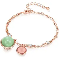 Lulu & Jane Bracelet or rose / vert / transparent