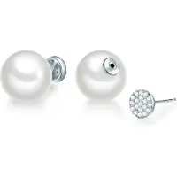 Lulu & Jane Boucles d'oreilles argent / transparent / blanc perle