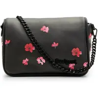 Desigual pour femme. 24SAXP77 Sac à bandoulière matelassé à fleurs noires (OSFA), Casuel, Polyuréthane
