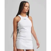 Superdry Code Sl Essential Tank Sleeveless Dress Blanc M Femme