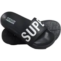 Superdry pour femme. WF310184A Tongs de piscine Code Core noir (L), Plat, Aucun, Casuel, Beachwear