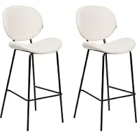 Beliani Lot de 2 chaises de bar Luana Lumarko Boucle White !