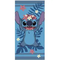 Aymax Lilo & Stitch - Fleurs - Serviette De Plage 100% Polyester 70x140cm