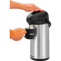Bartscher Pot à pompe isolant 5L 150993, Carafe isotherme, Noir, Argent