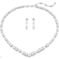 Swarovski Parure Mesmera, Tailles Variées, Blanc, Métal Rhodié