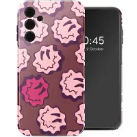 Selencia Coque arrière Vivid pour Samsung Galaxy A15 (5G) - Wavy Smiley Pink