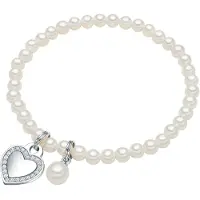 Lulu & Jane Bracelet argent / transparent / blanc perle