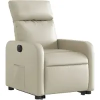 vidaXL Fauteuil relax avec releveur électrique Crème similicuir