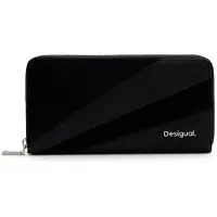 Desigual pour femme. 24SAYP25 Portefeuille texturé Patch noir (OSFA), Casuel, Polyuréthane