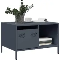 vidaXL Table basse anthracite 68,5x50x43,5 cm Acier laminé à froid