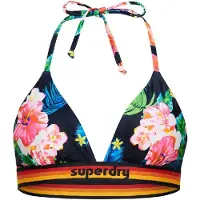 Superdry pour femme. W3010359A Haut de bikini triangle avec logo vintage marine (M), Bleu, Beachwear, Polister recyclé, Durable
