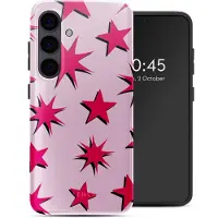 Selencia Coque arrière Vivid pour Samsung Galaxy S24 - Stars Rubine Red Light Pink