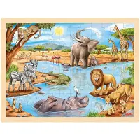 Goki Puzzle en bois Savane africaine, 96 pièces.