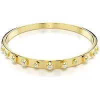 Swarovski Bracelet-Jonc Numina, Diverses Tailles Rondes, Blanc, Placage De Ton Or