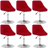 vidaXL Chaises de salle à manger 6 pcs. Pivotantes vin rouge velours