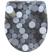 Schutte Duroplast HG Siège de WC ROUND DIPS, couvercle de WC à fermeture douce, fixation rapide, siège de WC