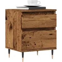 vidaXL Tables de chevet 2 pcs vieux bois 40x35x50 cm bois d’ingénierie