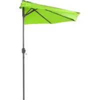 AC-DÉCO Demi-parasol ouverture manivelle - Anis - L 270 x P 135 x H 230 cm