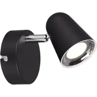 RL Applique murale LED TOULOUSE noir-chromé 3 W, blanc chaud, 400 lm, métal, dim. : 15 x 9 x 12 cm, IP20,