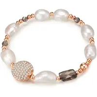 Lulu & Jane Bracelet or rose / blanc perle