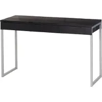 Ebuy24 Fula Bureau 3 tiroirs, teinte frêne noir.