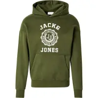 Jack & Jones Sweat-shirt 'JJVICTO' olive / blanc