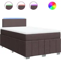 vidaXL Lit boxspring avec matelas brun foncé 120x190 cm Tissu
