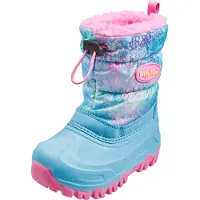 Playshoes Bottes de neige 'Regenbogen' bleu clair / vert clair / violet / rose