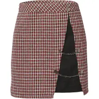 KOROSHI Jupe rouge / noir / blanc