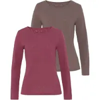 Vivance T-shirt marron / violet rouge