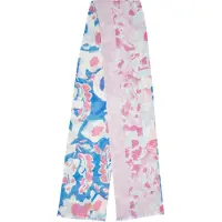 Comma casual identity Écharpe bleu / rose / rose / blanc