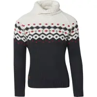 KOROSHI Pull-over 'Punto' bleu marine / marron / blanc