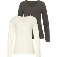 LASCANA T-shirt crème / kaki