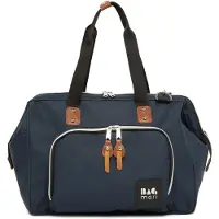 Bagmori Sac à langer bleu foncé / marron / noir / blanc