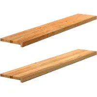 vidaXL Appuis de fenêtre 2 pcs. Marron clair 140x30x2 cm Chêne massif