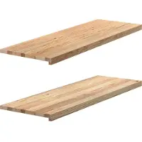 vidaXL Appuis de fenêtre 2 pcs. Non traité 120x40x2 cm Chêne massif