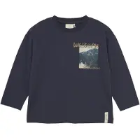 En fant T-Shirt bleu foncé / marron / pétrole