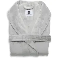 Zo! Home Peignoir Cara - Peignoir pour femmes et hommes - L - Manteau du matin - Convient pour le sauna - Gris