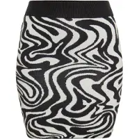 Swirly Jupe noir / blanc cassé