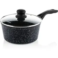 WESTINGHOUSE Poêle en acier - Ø 20 cm - Induction - Sans PFOA - Couvercle inclus - Marbre noir
