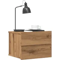 vidaXL Table de chevet murale chêne artisanal 40x32x30 cm