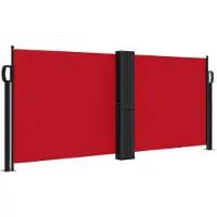 vidaXL Marquise latérale extensible rouge 100x600 cm