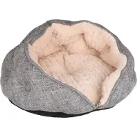 Flamingo Cachette pour chat Zupo 49x49x25 cm rond Gris et crème
